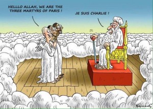 charlie  hello Allah we are the 3 martyrs from paris je suis charlie