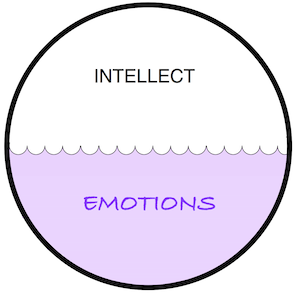 pour comprendre comment marche l'écoute active, voici l'image du ballon émotionnel en équilibre : émotions et intellect sont à égalité